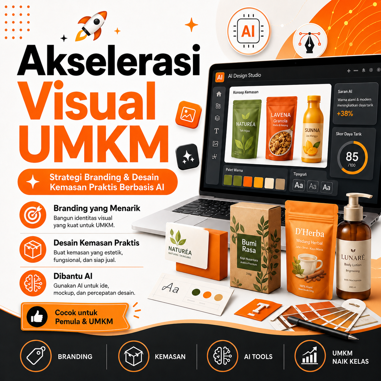 Akselerasi Visual UMKM: Strategi Branding & Desain Kemasan Praktis Berbasis AI